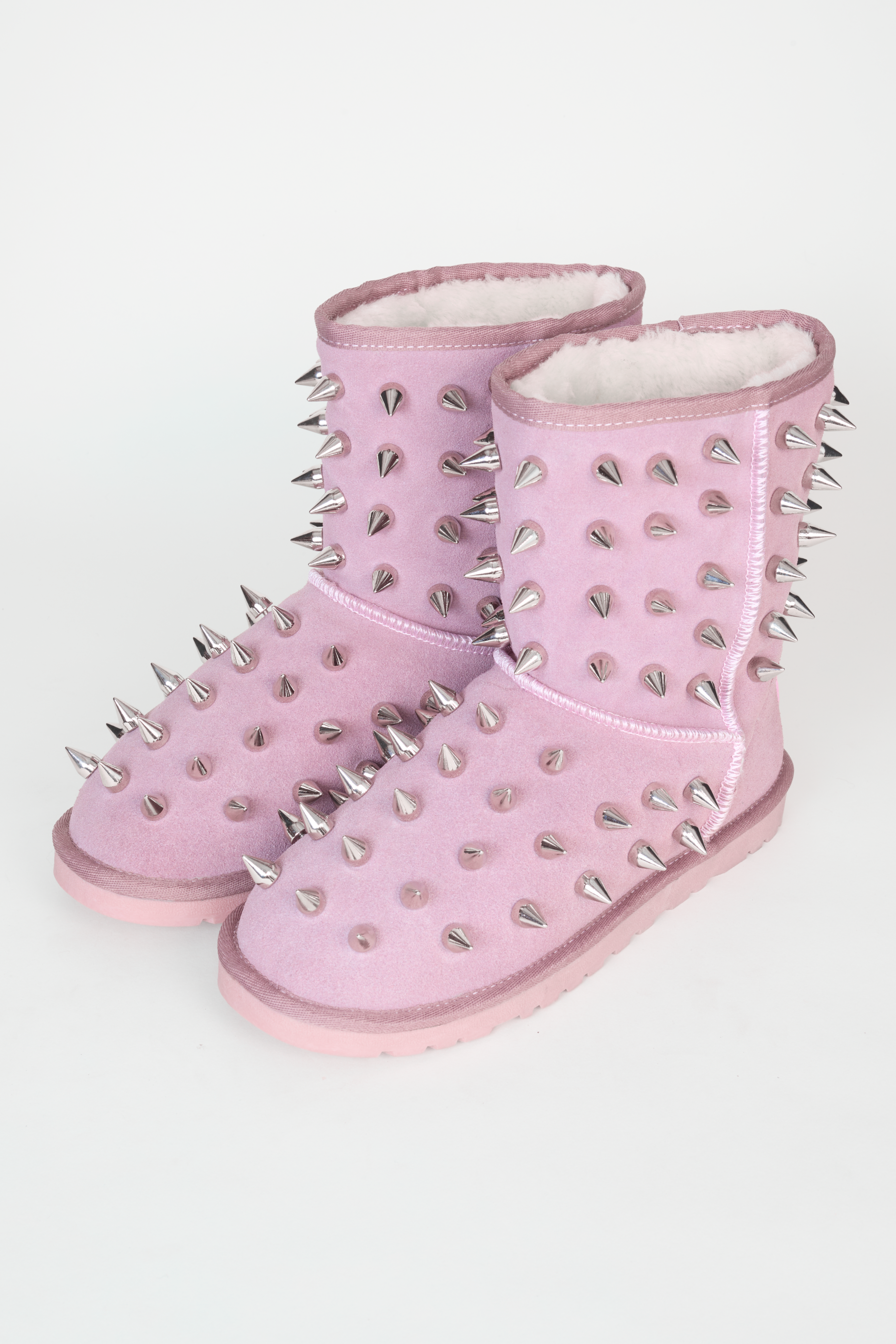 prngrphy Studded Suede Boot XL - GHOST PINK image 6