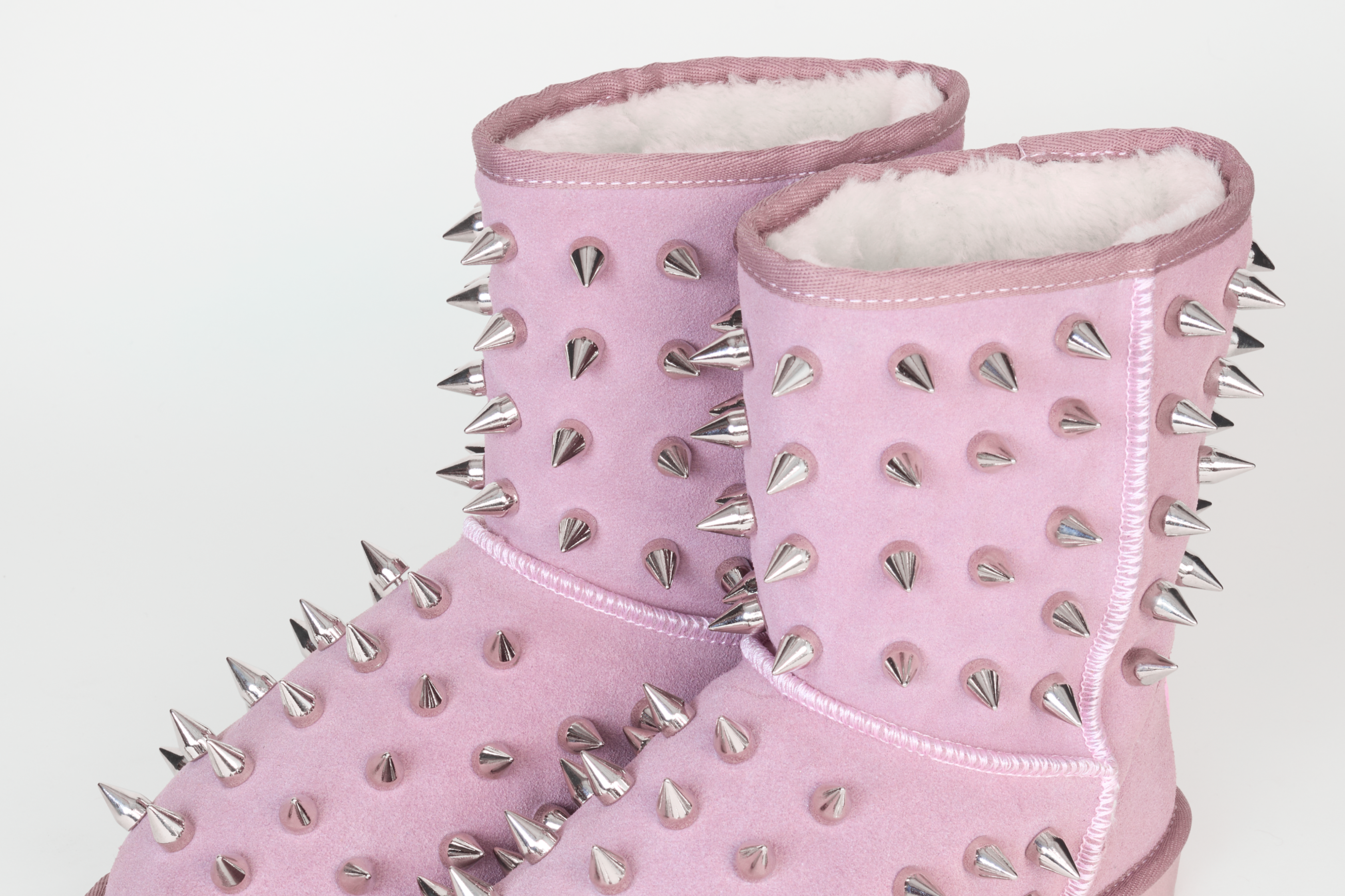 prngrphy Studded Suede Boot XL - GHOST PINK image 7