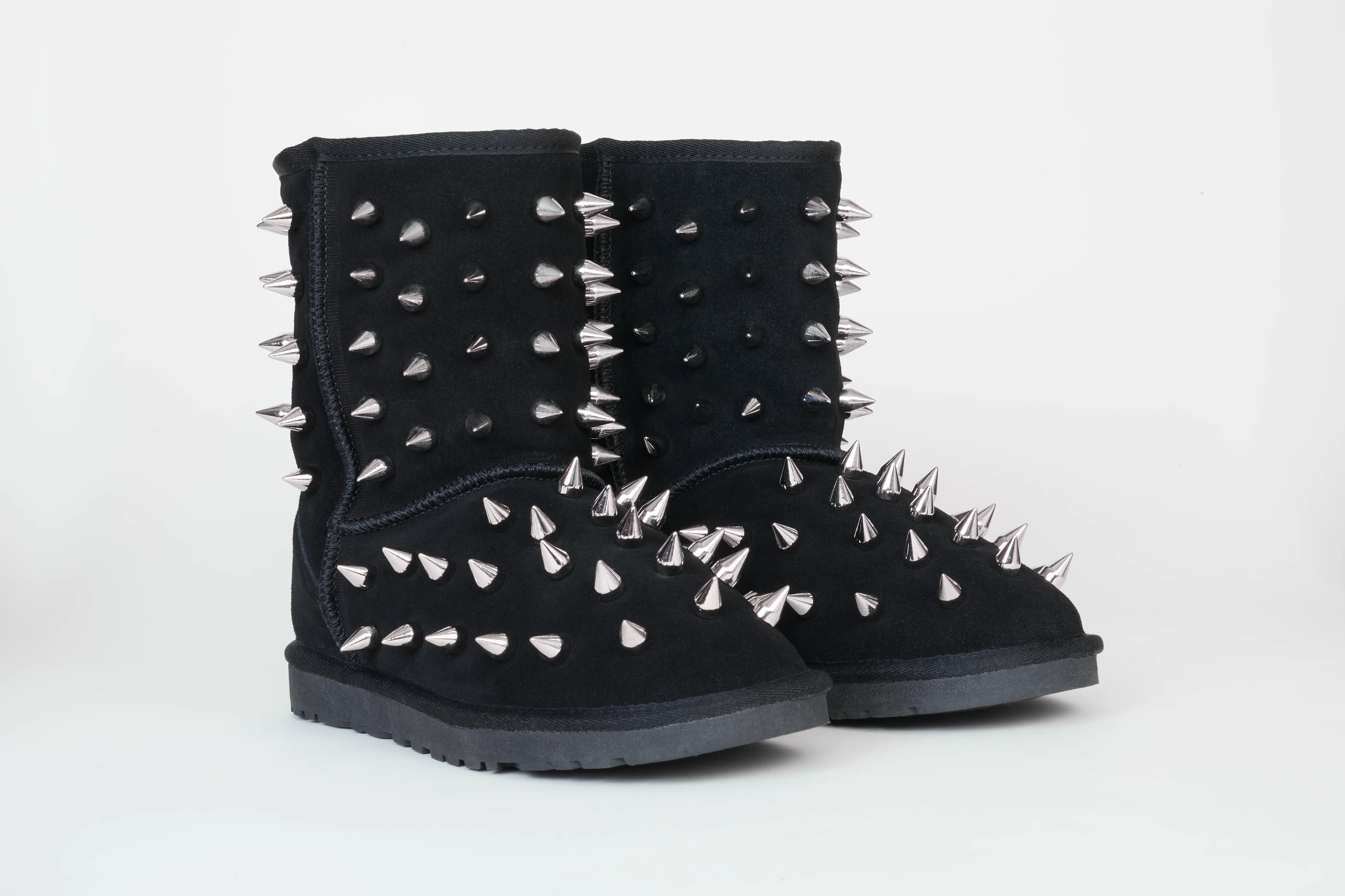 prngrphy Studded Suede Boot XL - ULTRA BLACK image 5