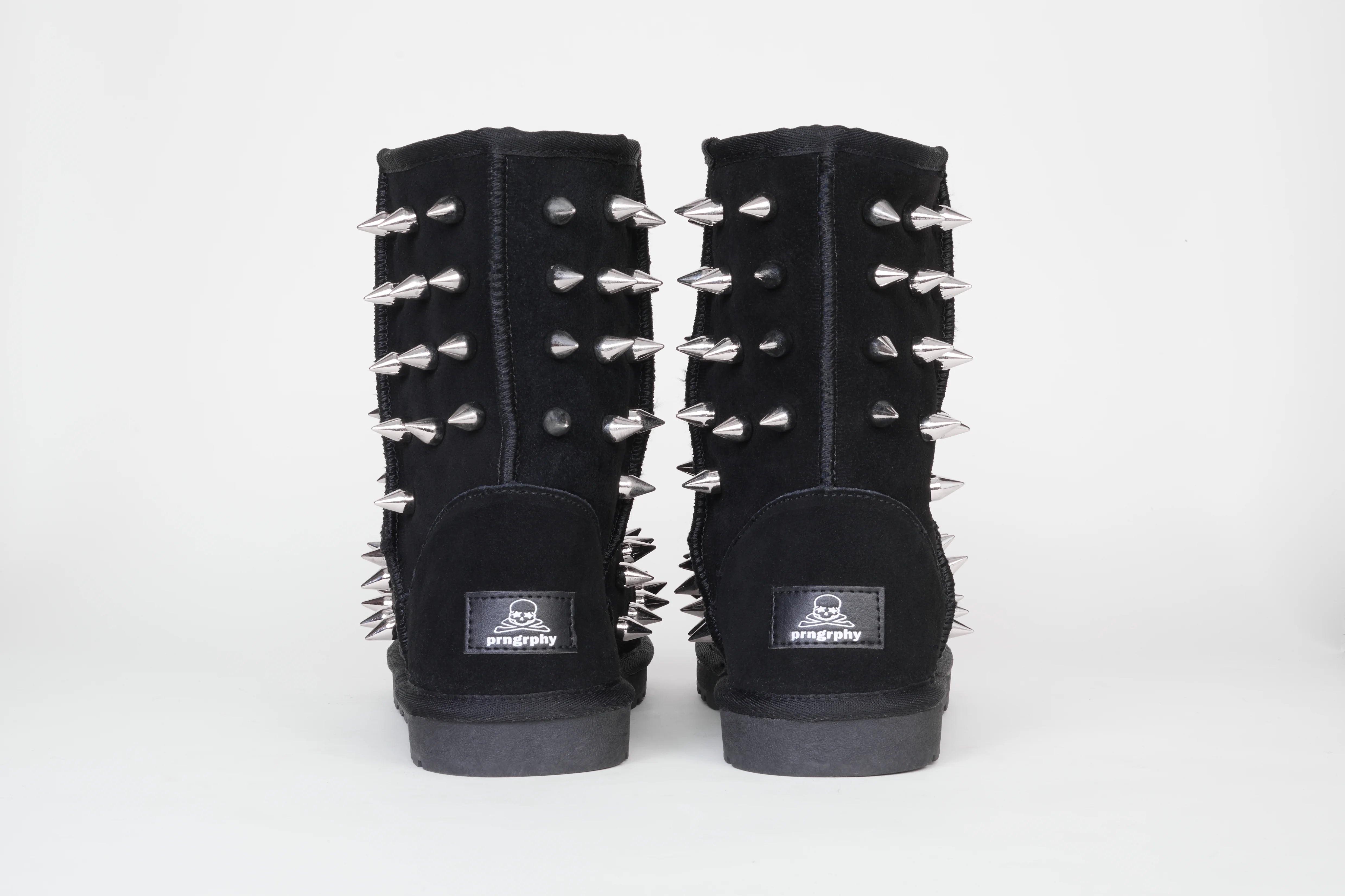 prngrphy Studded Suede Boot XL - ULTRA BLACK image 2