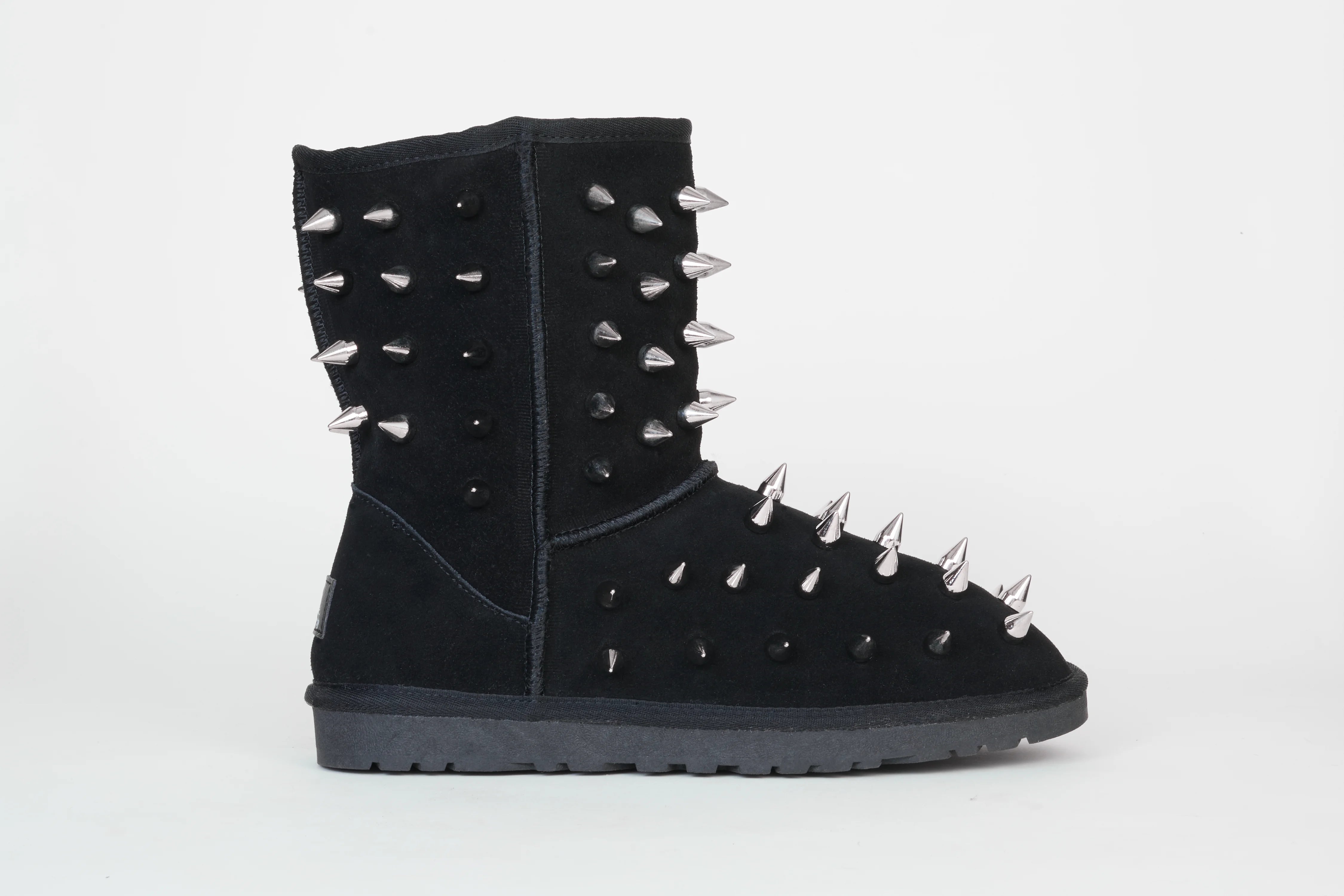 prngrphy Studded Suede Boot XL - ULTRA BLACK image 4