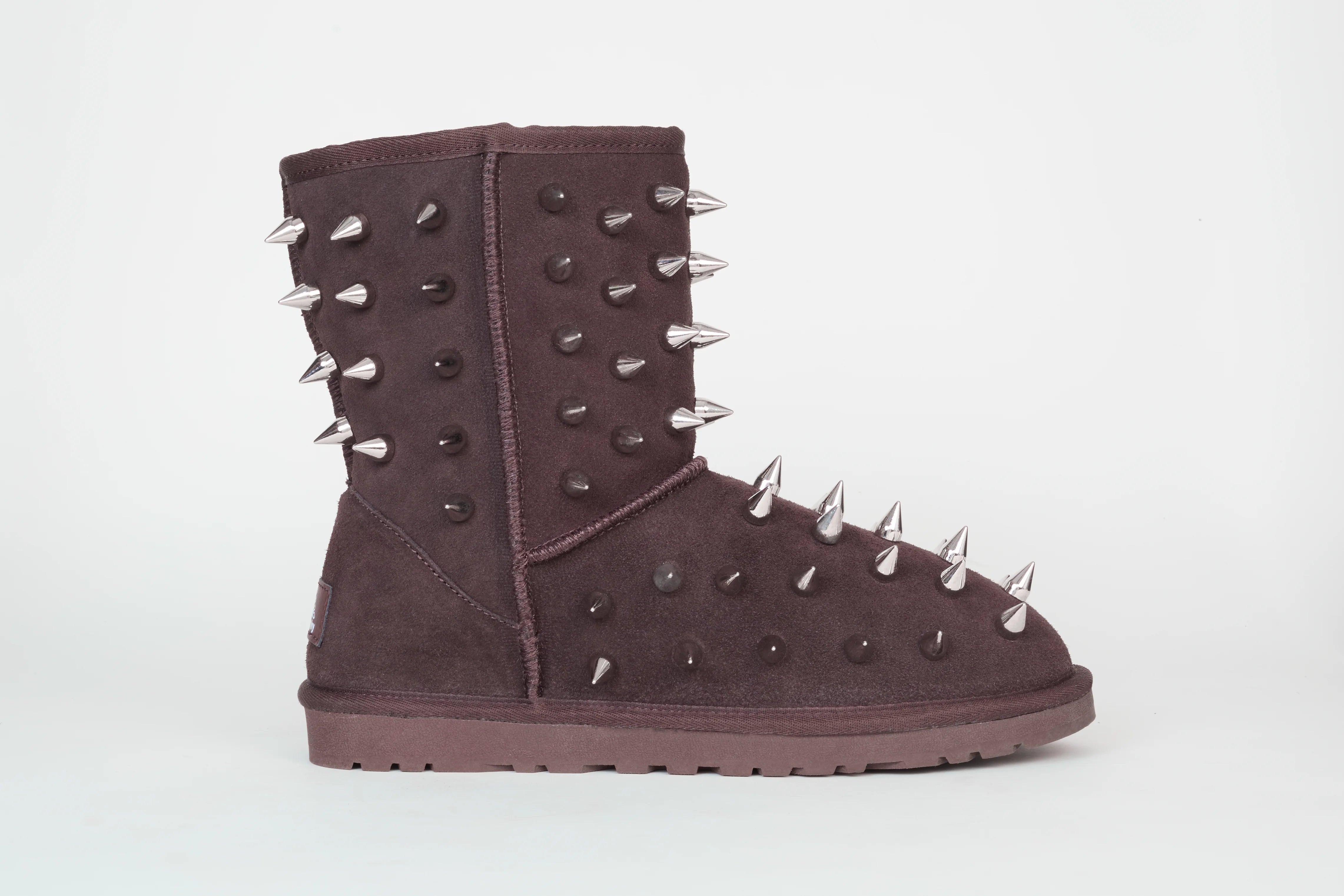 prngrphy Studded Suede Boot XL - CHOCOLATE BROWN image 4