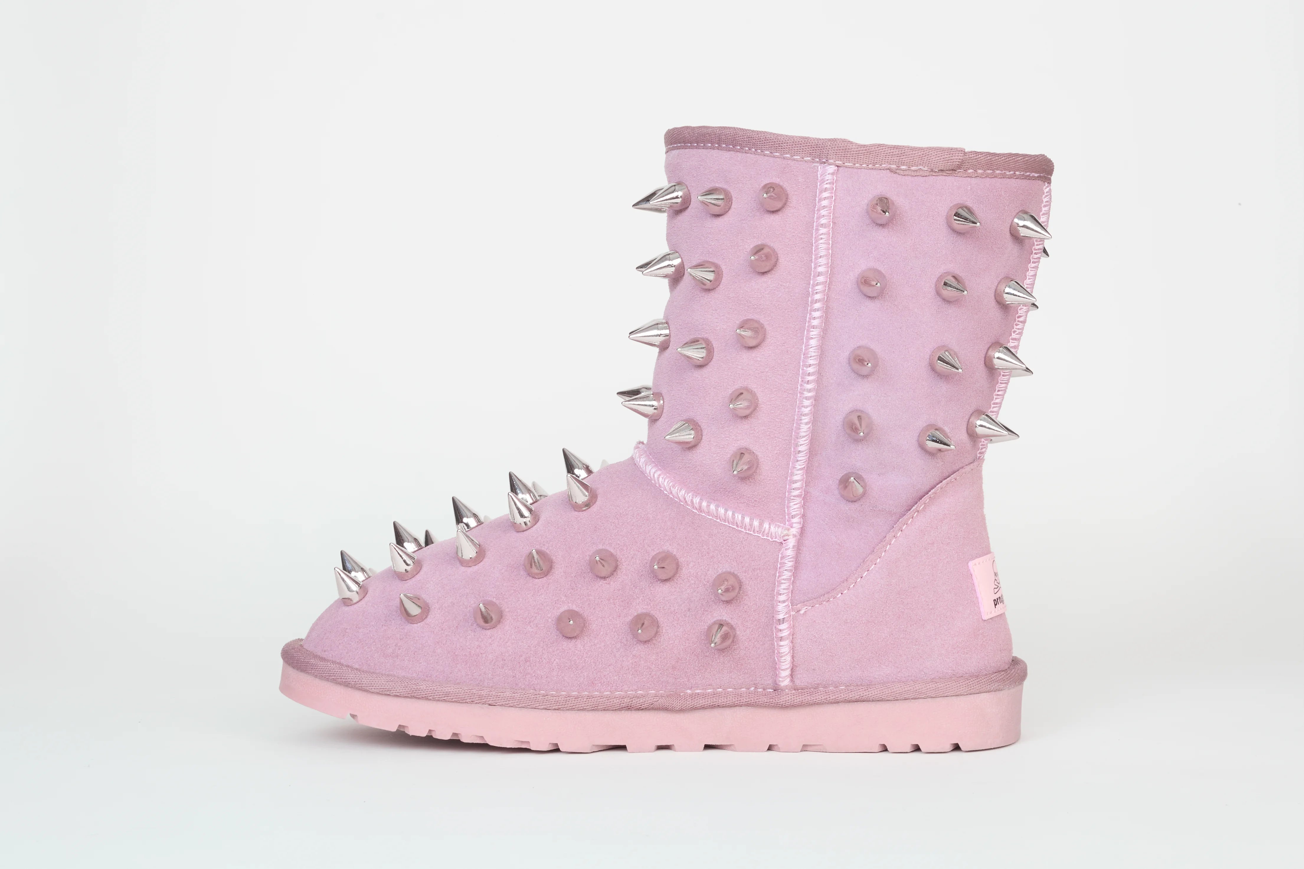 prngrphy Studded Suede Boot XL - GHOST PINK image 4