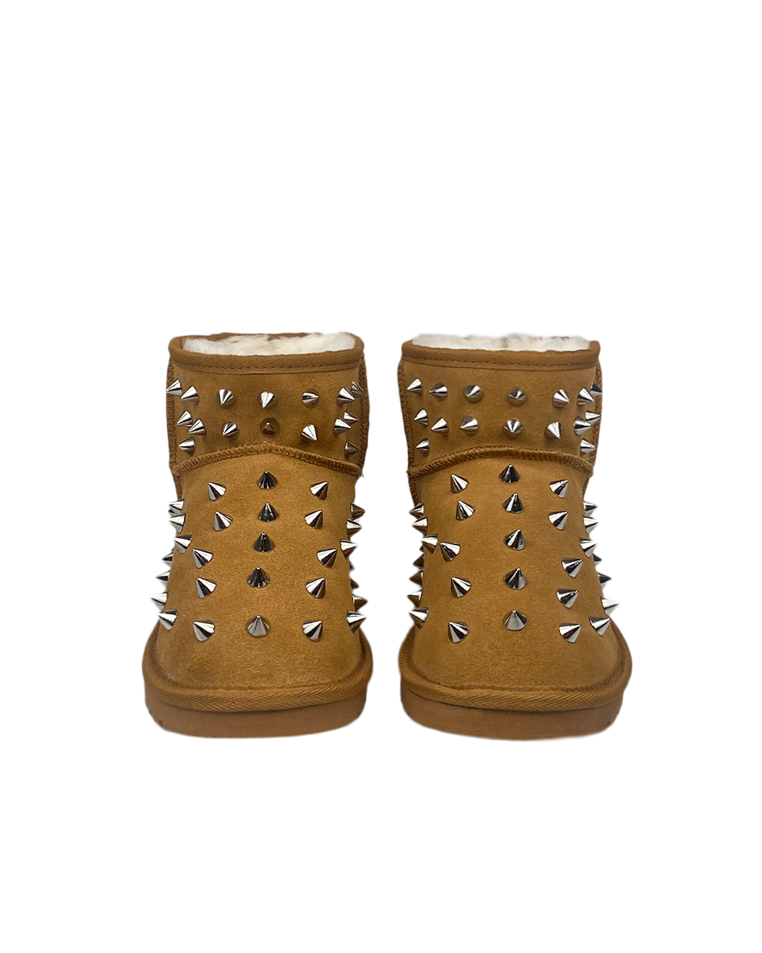 prngrphy studded suede ankle boots cognac front gg